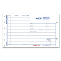 Job Work Order, Side Stub, 8 1/2 X 5 2/3"