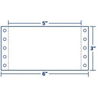 Blank Continuous Index Cards, 6" x 3", 1 Wide