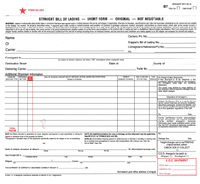 Straight Bill of Lading - NO IMPRINT -