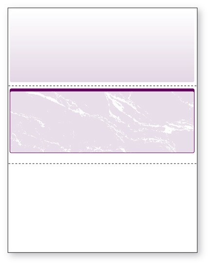 Laser Purple Middle Check Paper, Blank Laser Check Paper