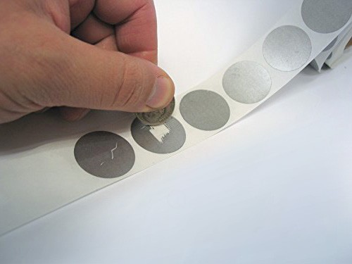 Silver 0.50 Round Scratch Off Sticker Labels