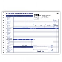 HVAC Plumbing Work Order,  Horizontal, Form and invoice 