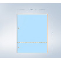 8-1/2 x 11" Blue 20# Paper 1 Horizontal Perforation 3" 