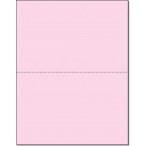8-1/2 x 11" 20#, Pink, Perforated Paper, 1 Horizontal perf at 5-1/2"
