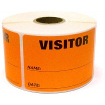 3" x 2" Labels Pass 500 Labels  Orange “Visitor ” Labels  1" Core