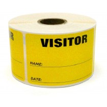3" x 2" Labels Pass 500 Labels Yellow “Visitor ” Labels  1" Core