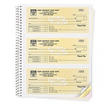 6-3/4 x 8-1/2" Cash Receipt Books Classic Design, 3 To Page Available in 2 or 3 Parts
