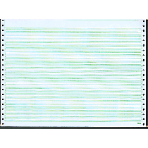 14-7/8x 11" Continuous Paper 18# 6" Green Bar, 1 Part, No Side Perfs