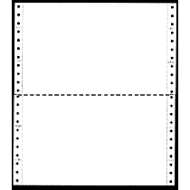 9-1/2 x 5-1/2" Continuous Paper, White, 2 Part, Side Perfs