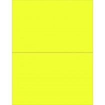 8-1/2" x 11" Fluorescent Yellow 2 Labels per Sheet 8-1/2" x 5-1/2"