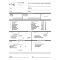 HVAC  Maintenance Checklist  Imprinted