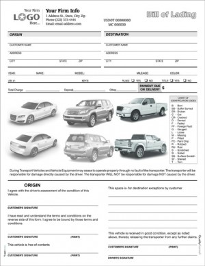 Auto Condition Form with Car / Van / SUV