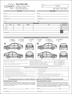 Auto Condition Form with 2 Cars, Style #2