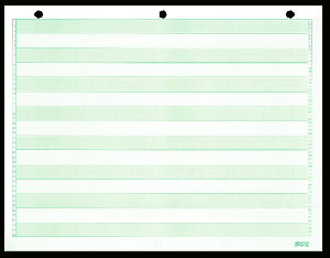 11 x 8-1/2", 1/2" Green Bar Paper, With 3 Hole Punch 20#